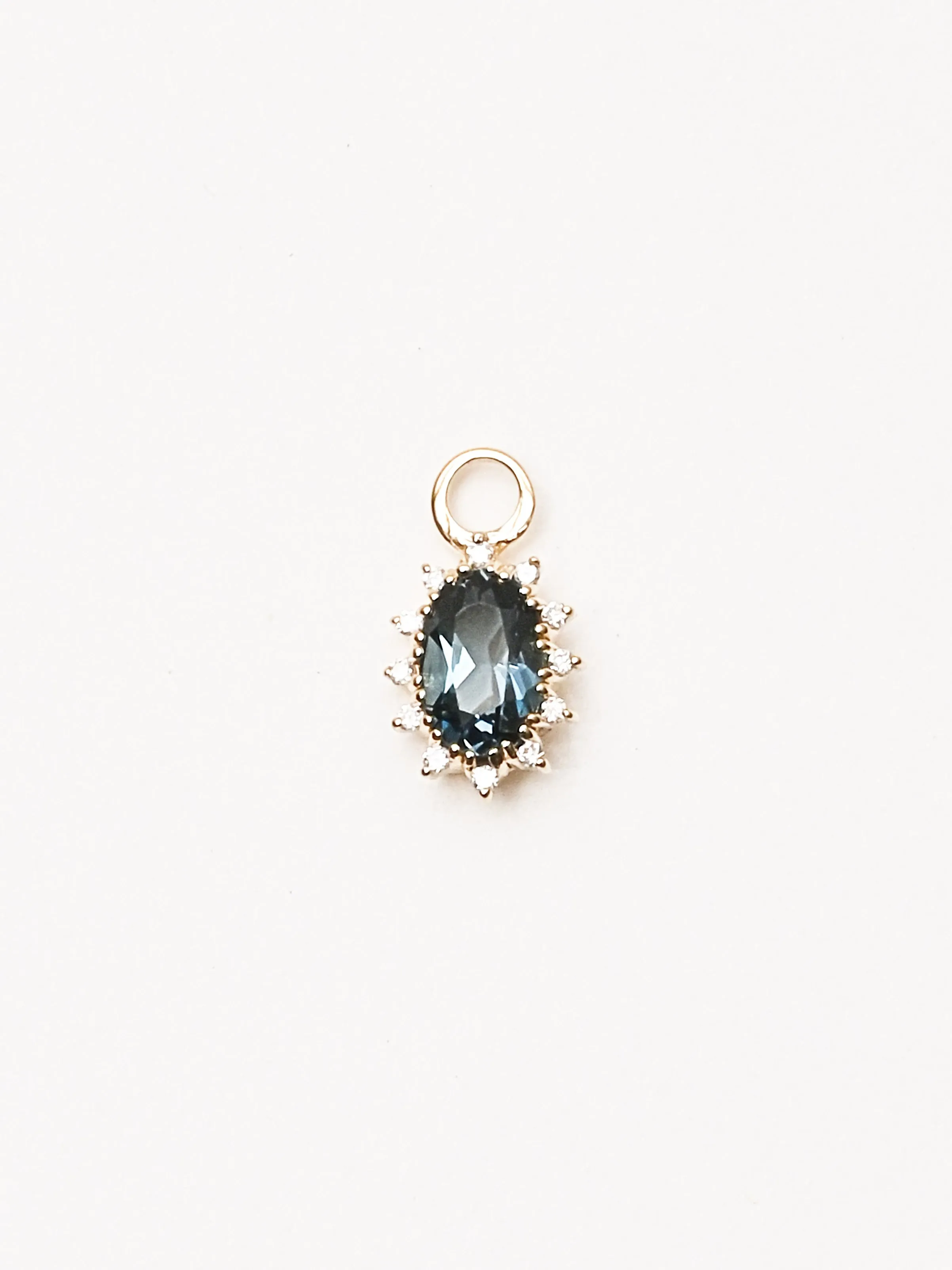 10K Blue Topaz The Diana Charm