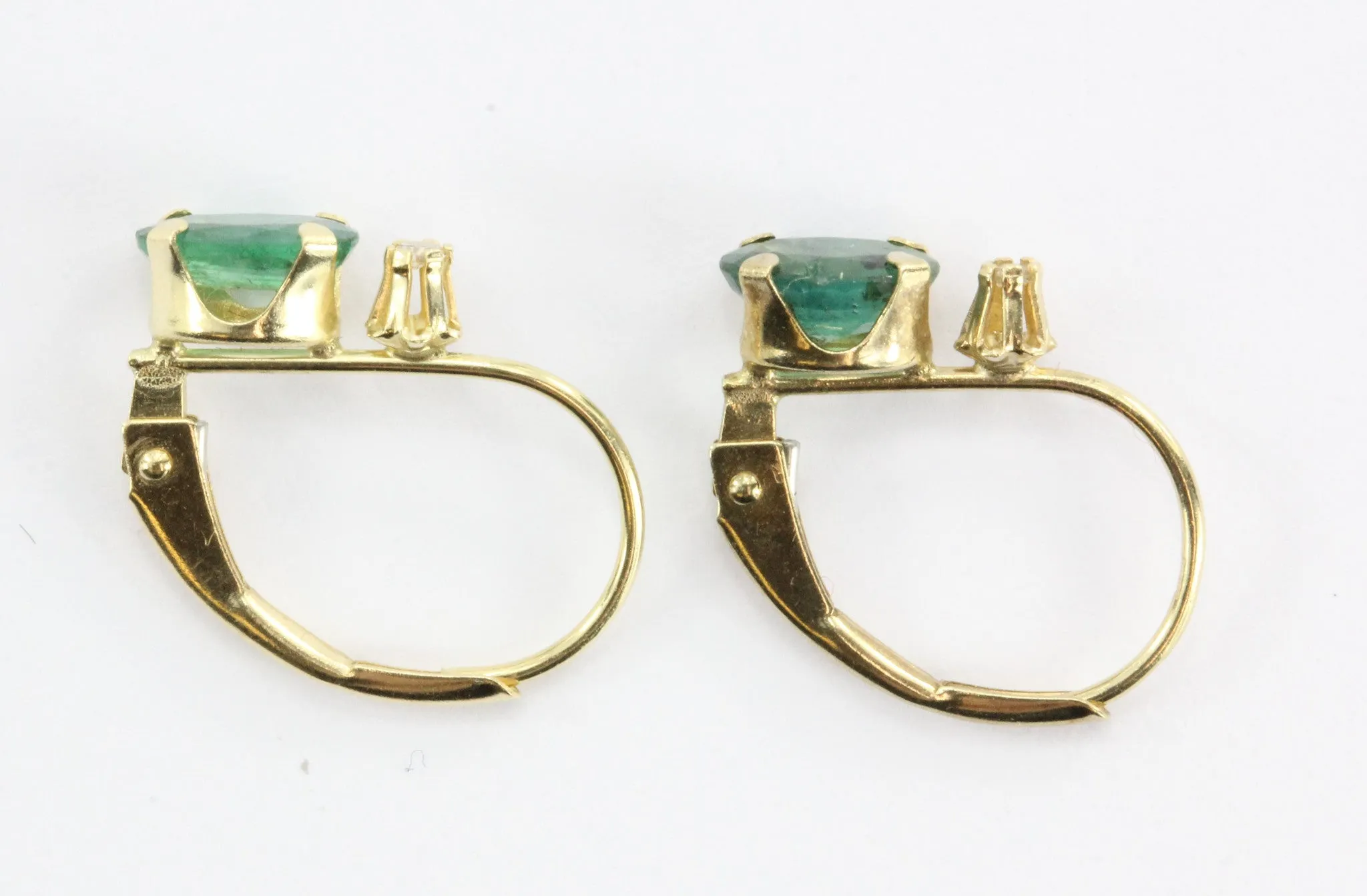 10K Gold Emerald & Diamond Earrings