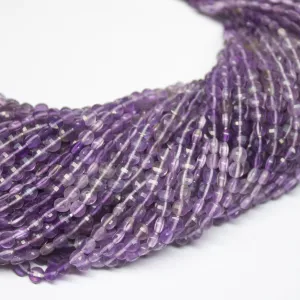 13 inch, 4mm, Shaded Amethyst Faceted Round Coin Loose Gemstone Beads Strand, Amethyst Beads