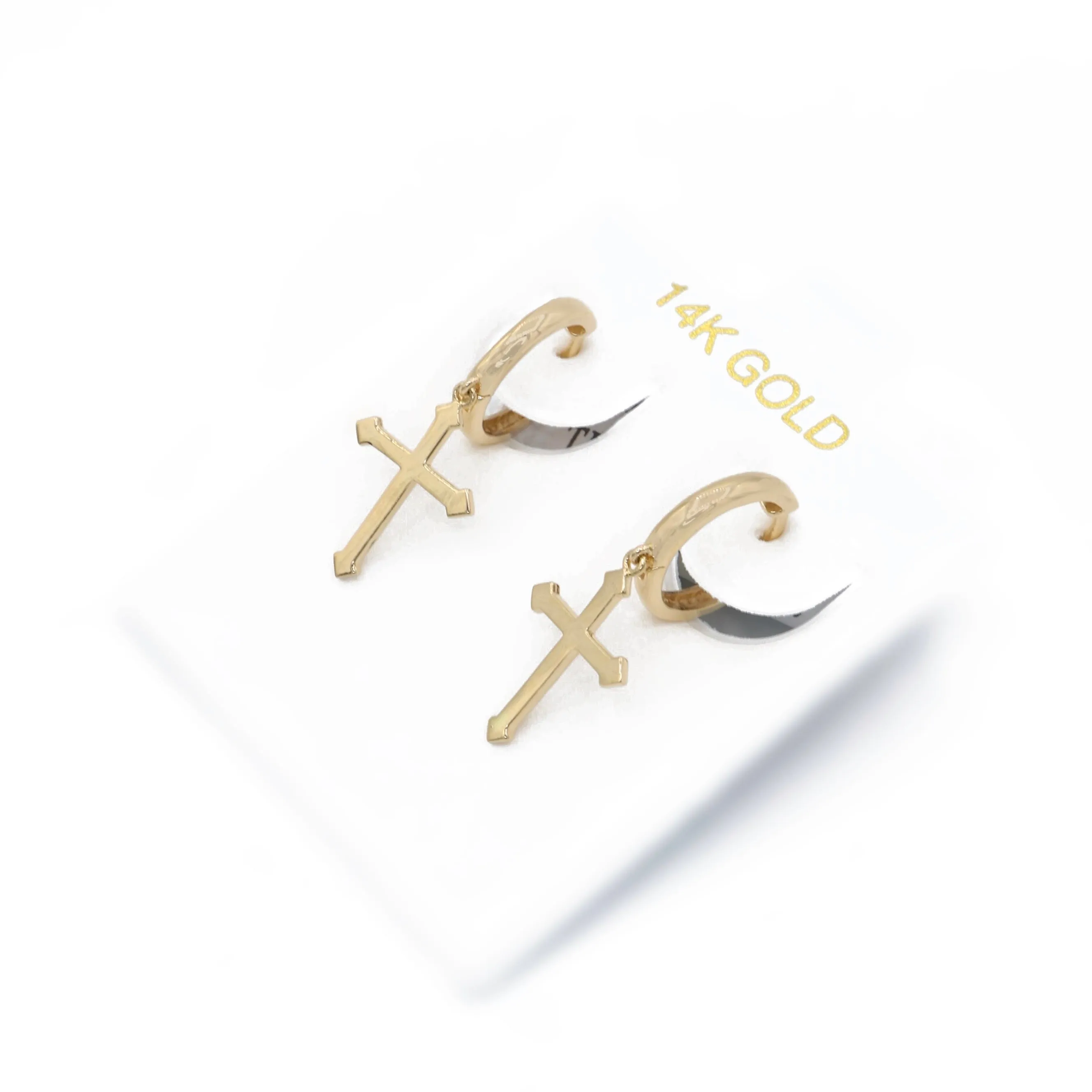 14k Cross Hoop Earrings JTJ™
