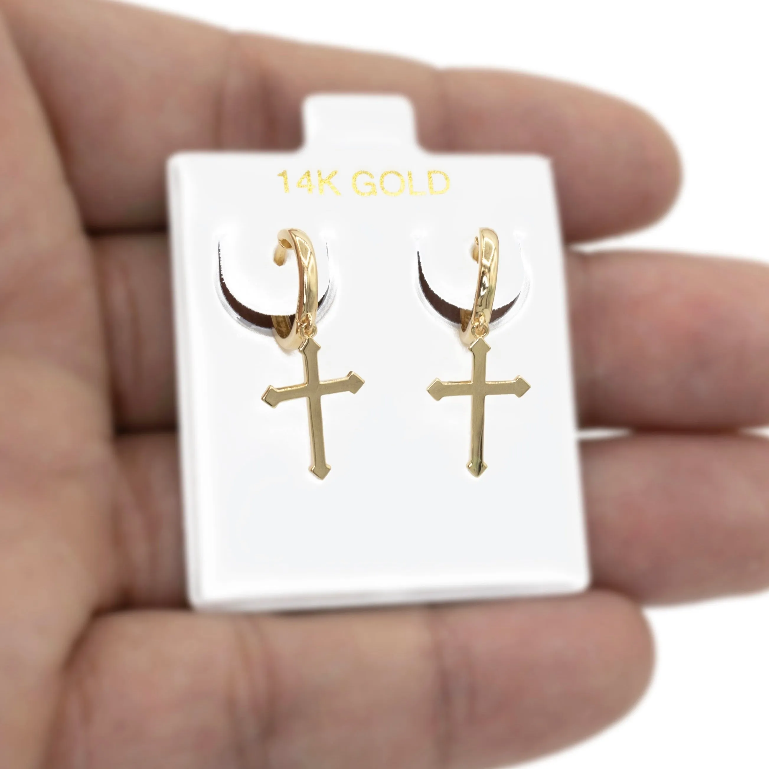 14k Cross Hoop Earrings JTJ™