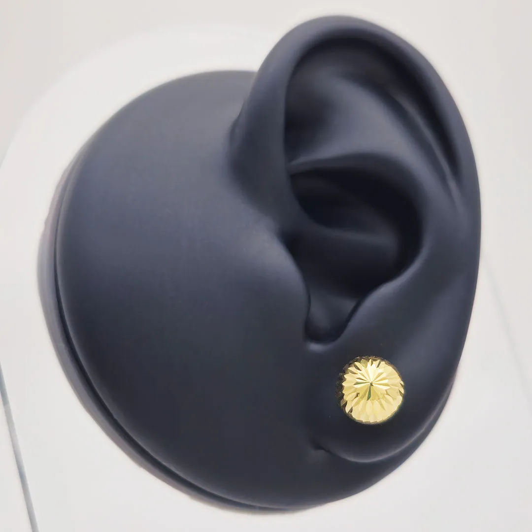 14k Diamond Cut Ball Stud Earrings