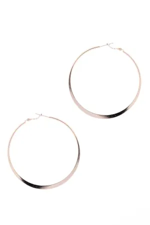 14k Gold Dipped Basic Metal 60mm Hoop Earring