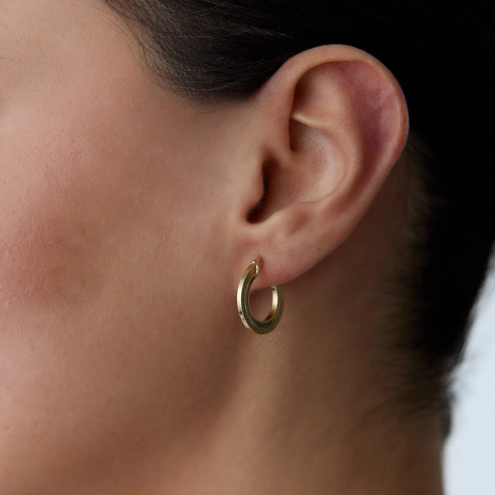 14k Gold Hoop Earrings Boom Fold Hoop Earrings