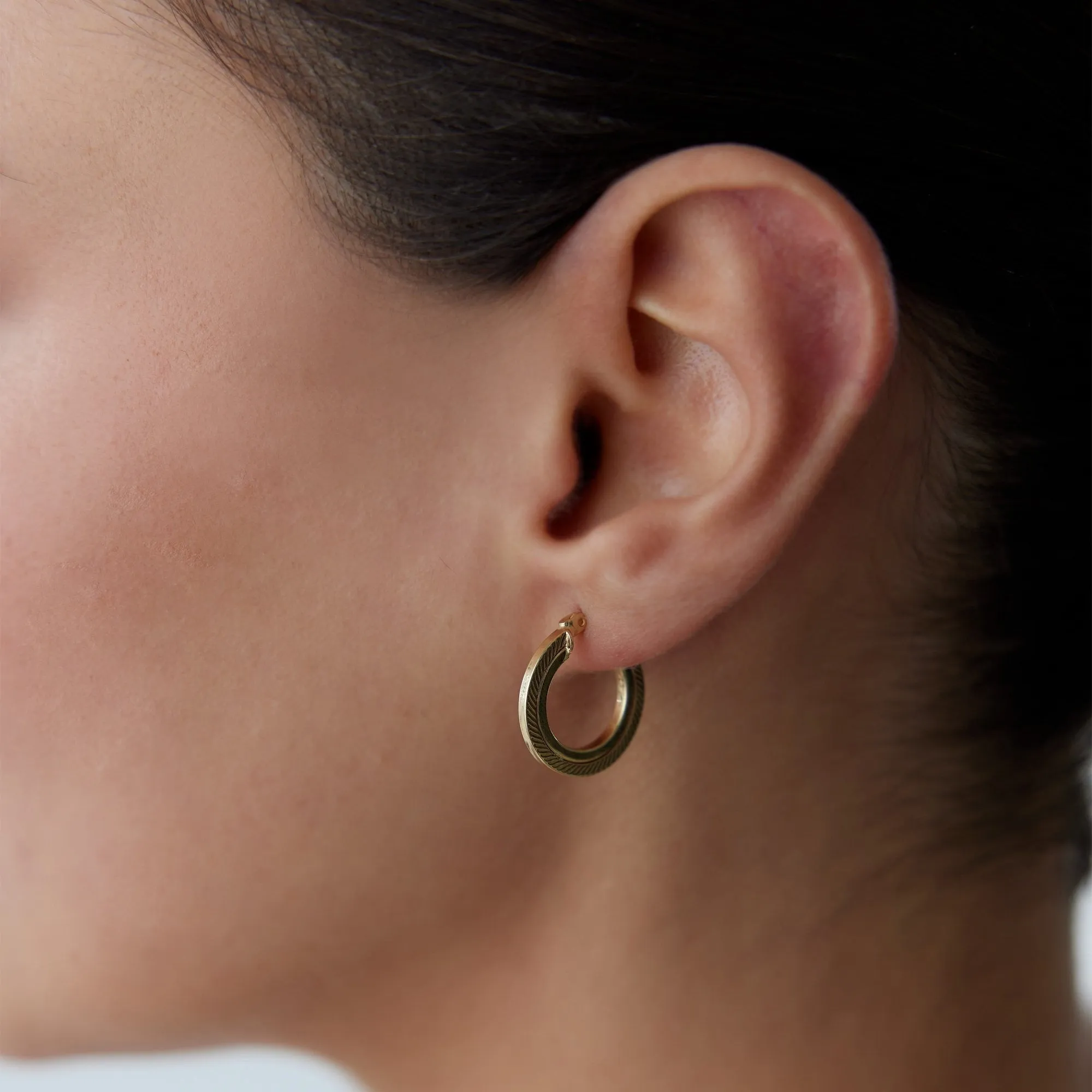 14k Gold Hoop Earrings Boom Fold Hoop Earrings