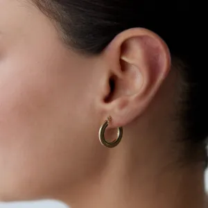 14k Gold Hoop Earrings Boom Fold Hoop Earrings