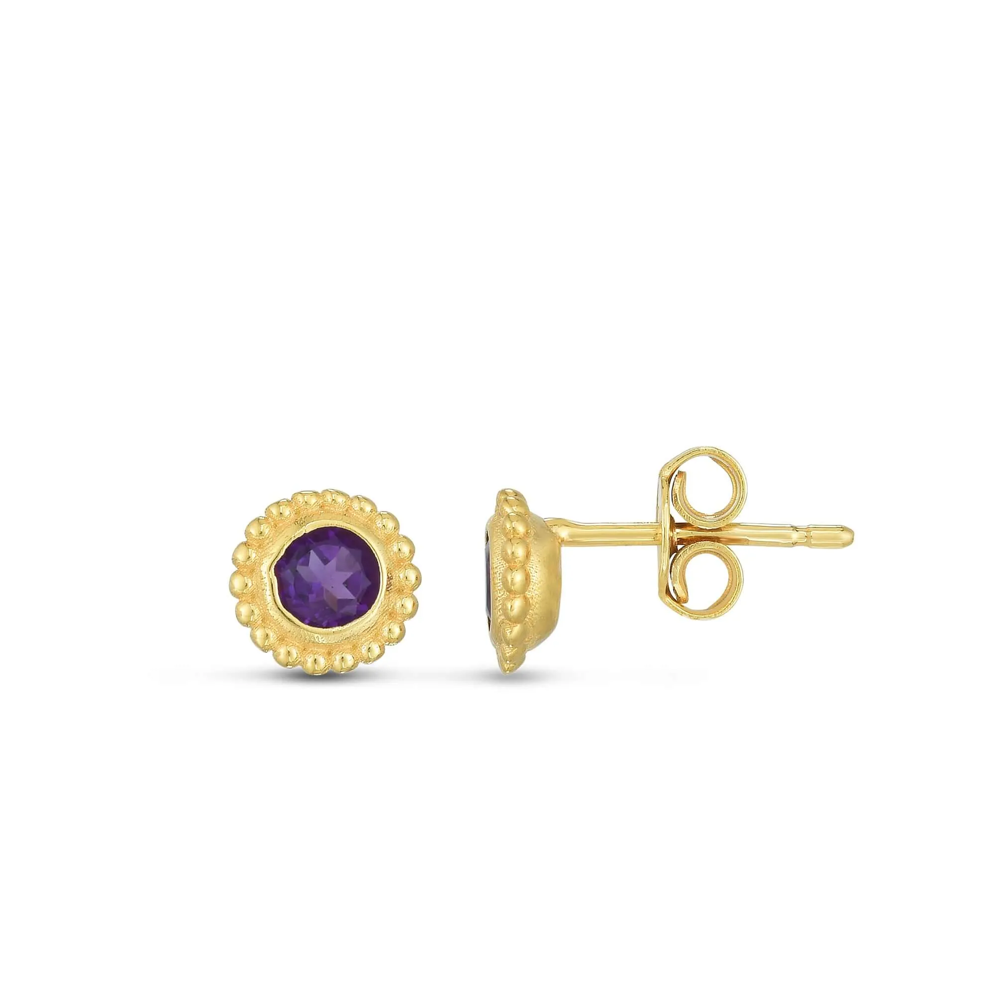 14K Gold Prosecco Petite Amethyst Earrings