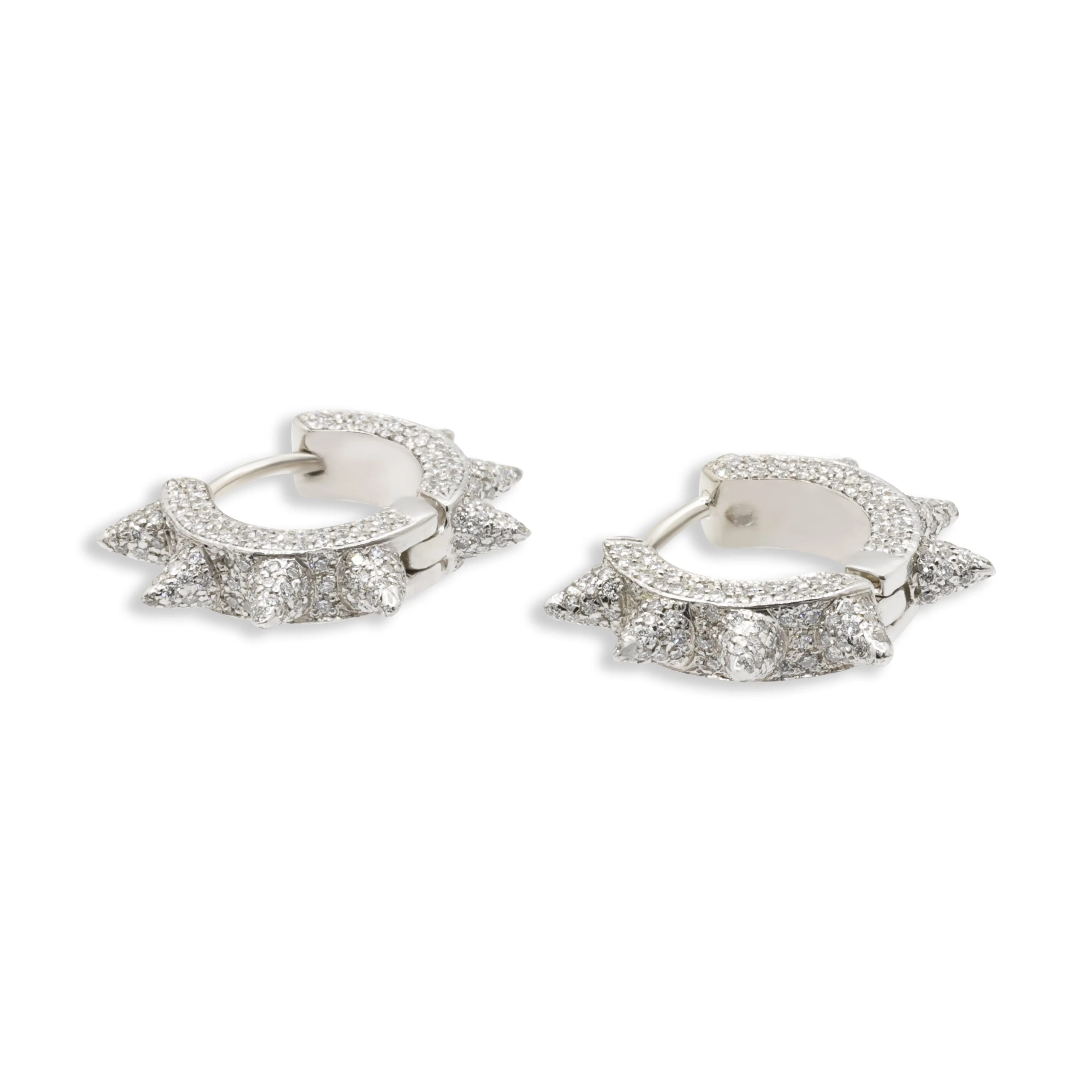 14k Spike Hoop Earrings 1.4ctw