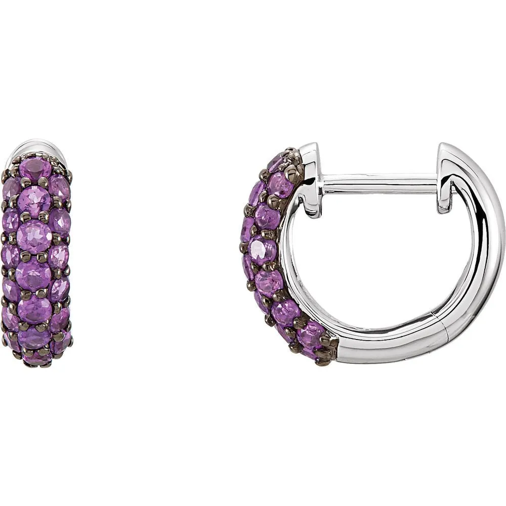14k White Gold Amethyst Earrings