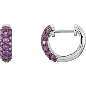 14k White Gold Amethyst Earrings