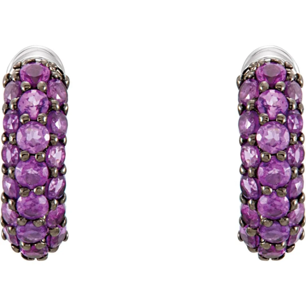 14k White Gold Amethyst Earrings