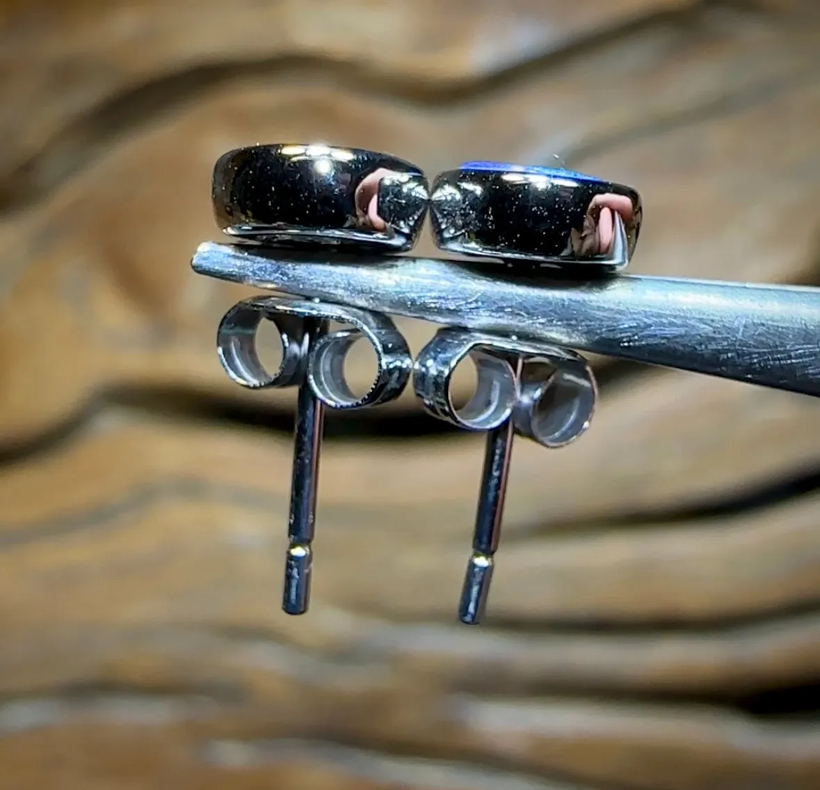 14k White Gold - Australian Boulder Opal Doublet Earrings