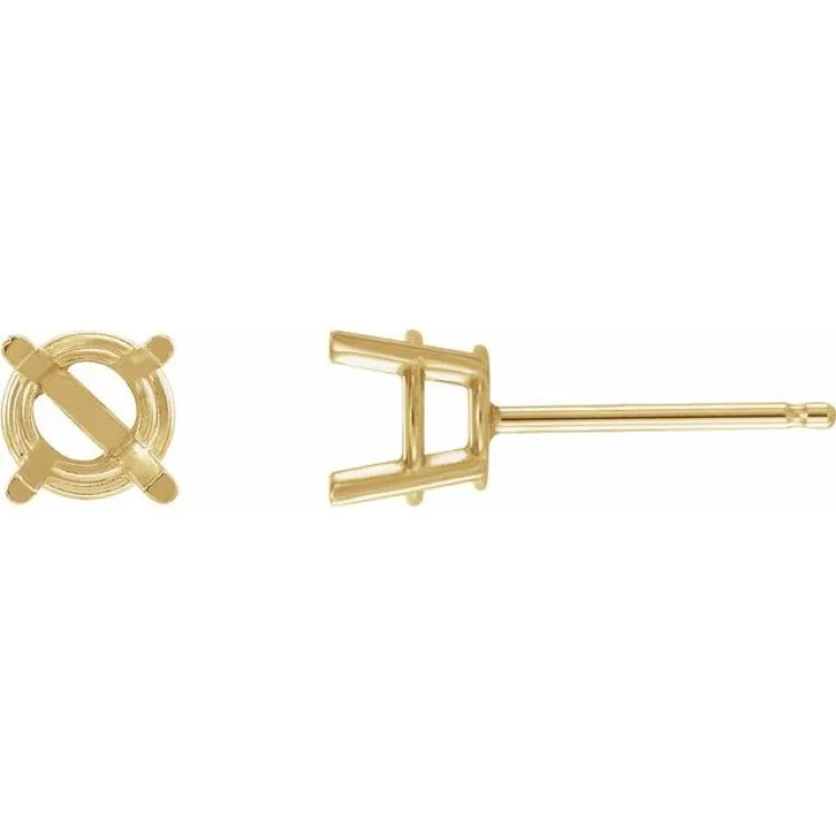 14K Yellow 2.5 mm Natural Pink Sapphire Stud Earrings