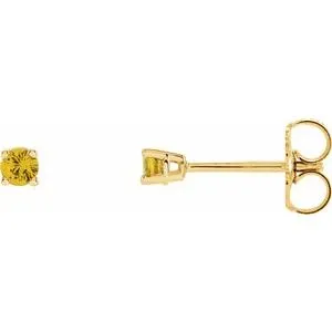 14K Yellow 2.5 mm Natural Yellow Sapphire Stud Earrings