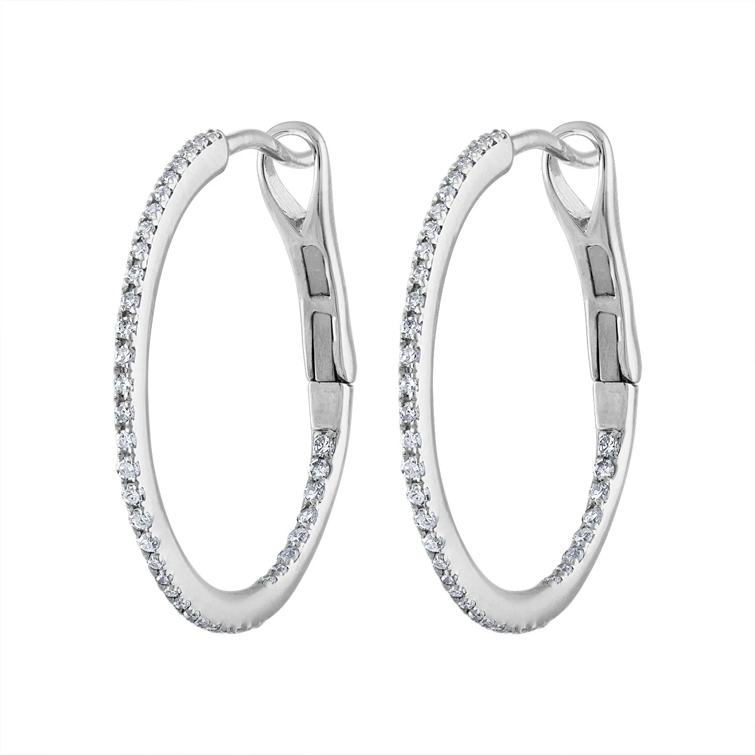 14KT GOLD DIAMOND HOOP EARRING