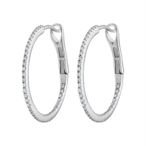 14KT GOLD DIAMOND HOOP EARRING