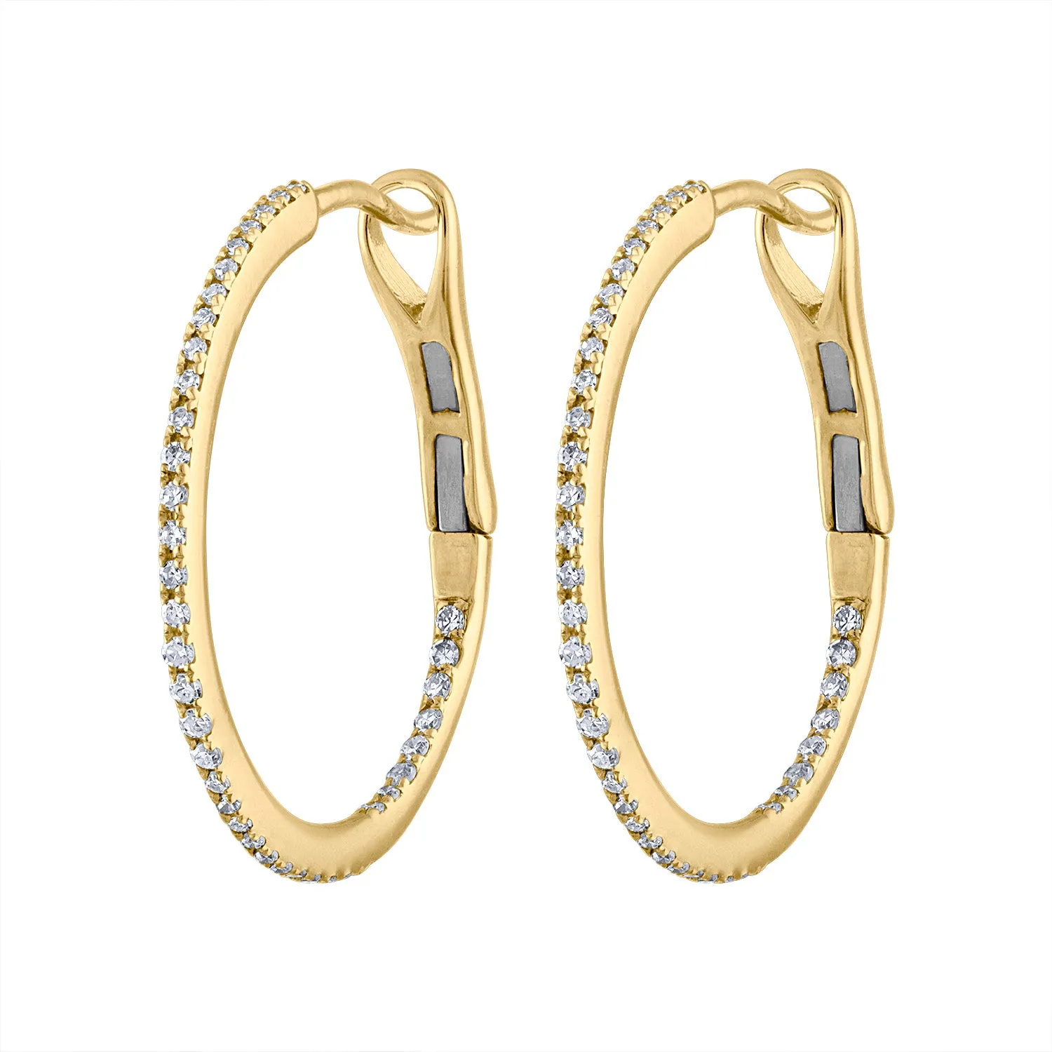 14KT GOLD DIAMOND HOOP EARRING
