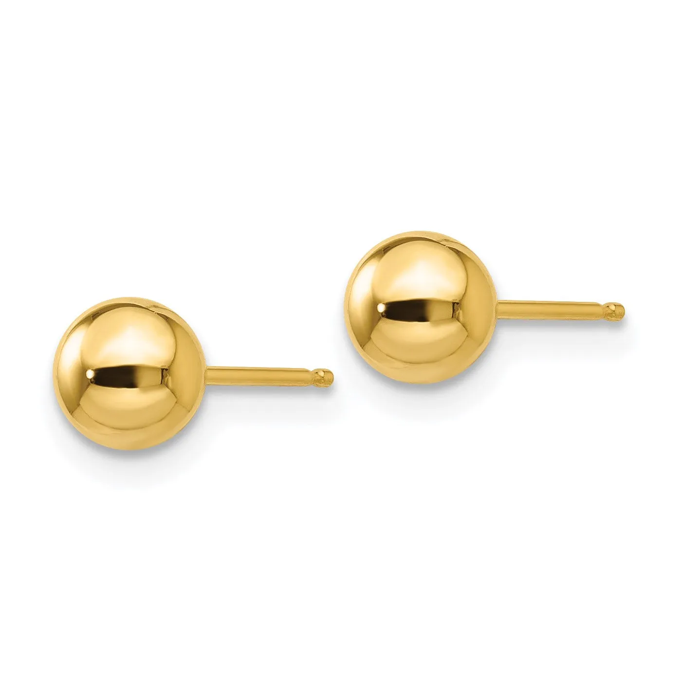 14KT Yellow Gold 5MM Ball Stud Earrings