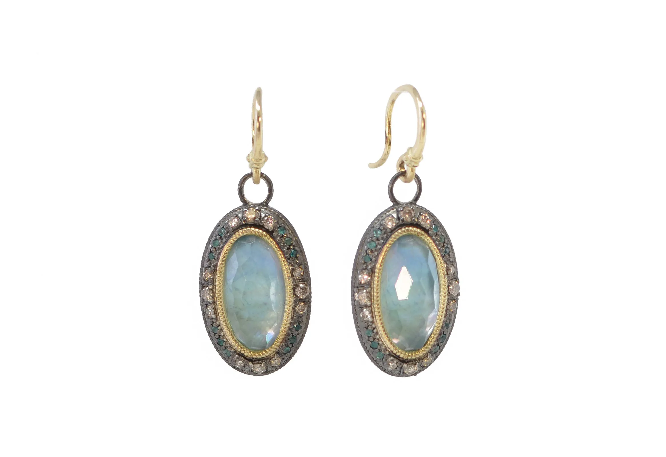 16X8 MM OVAL EMERALD DROP EARRINGS