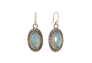 16X8 MM OVAL EMERALD DROP EARRINGS