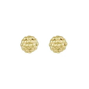18K Gold Beaded Stud Earrings