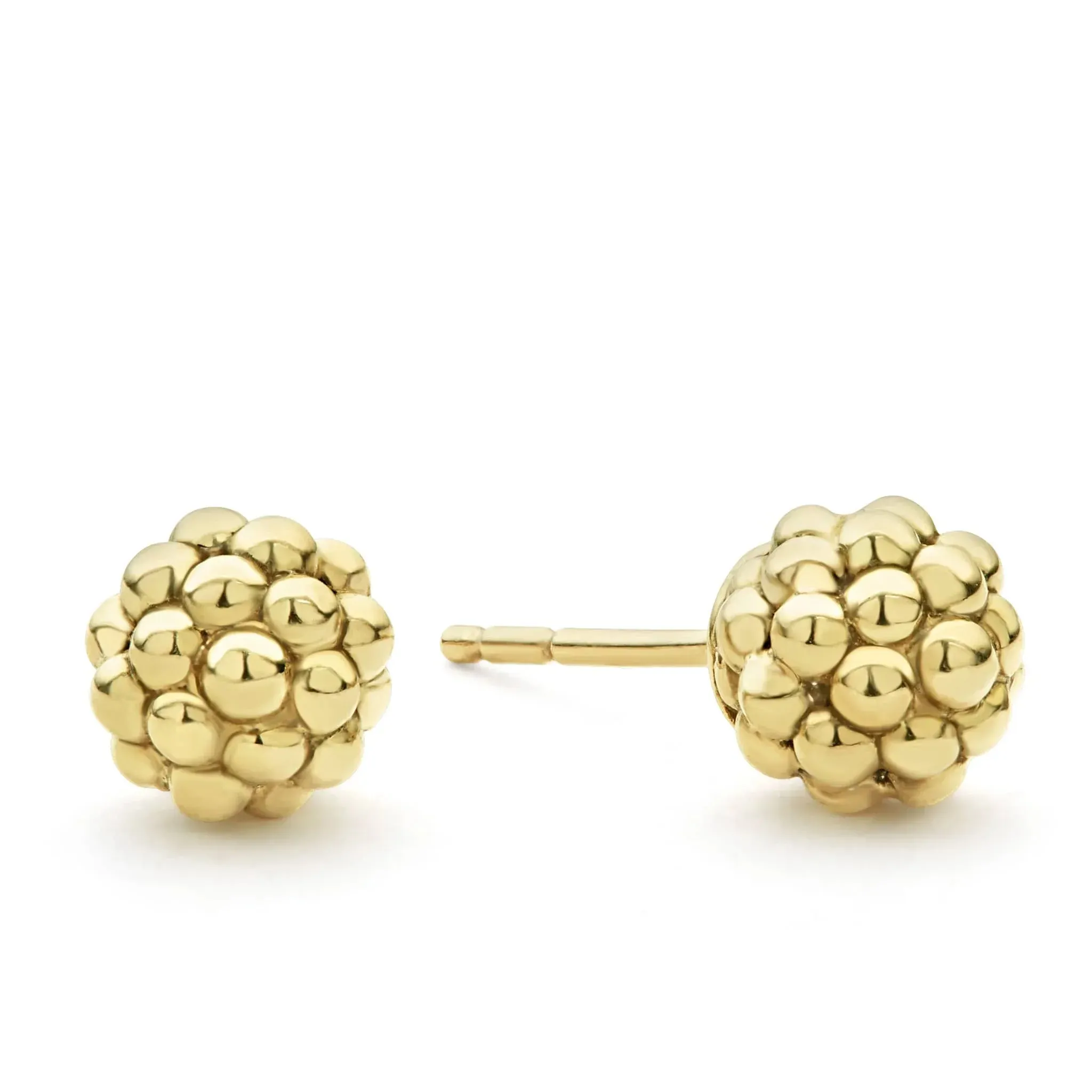 18K Gold Beaded Stud Earrings