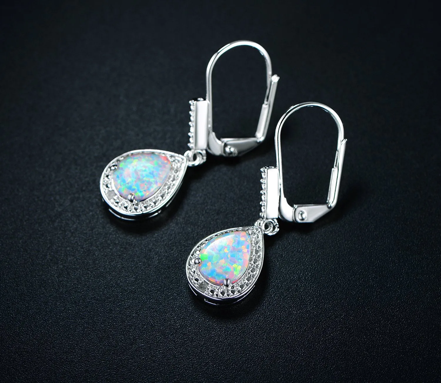 18K Gold Plated Opal Drop Earrings