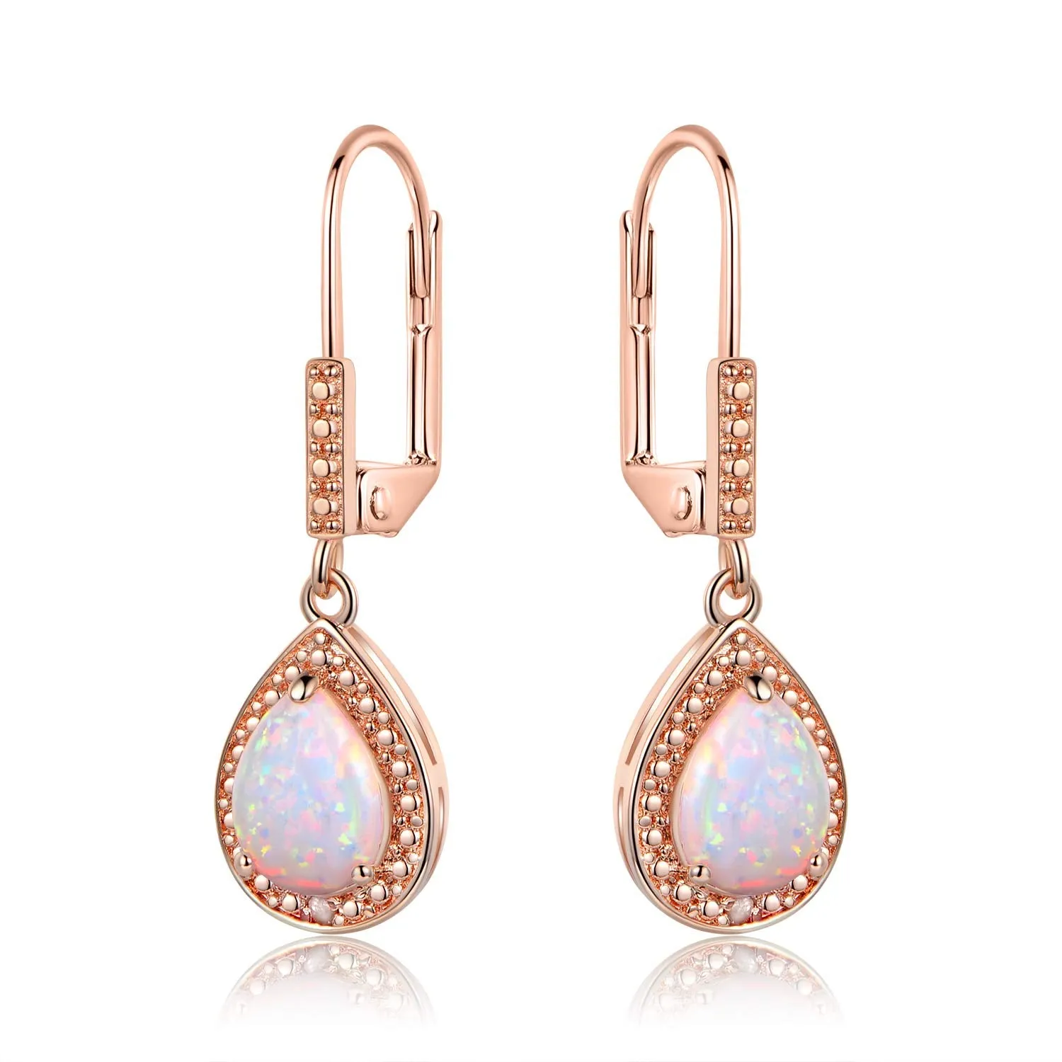 18K Gold Plated Opal Drop Earrings