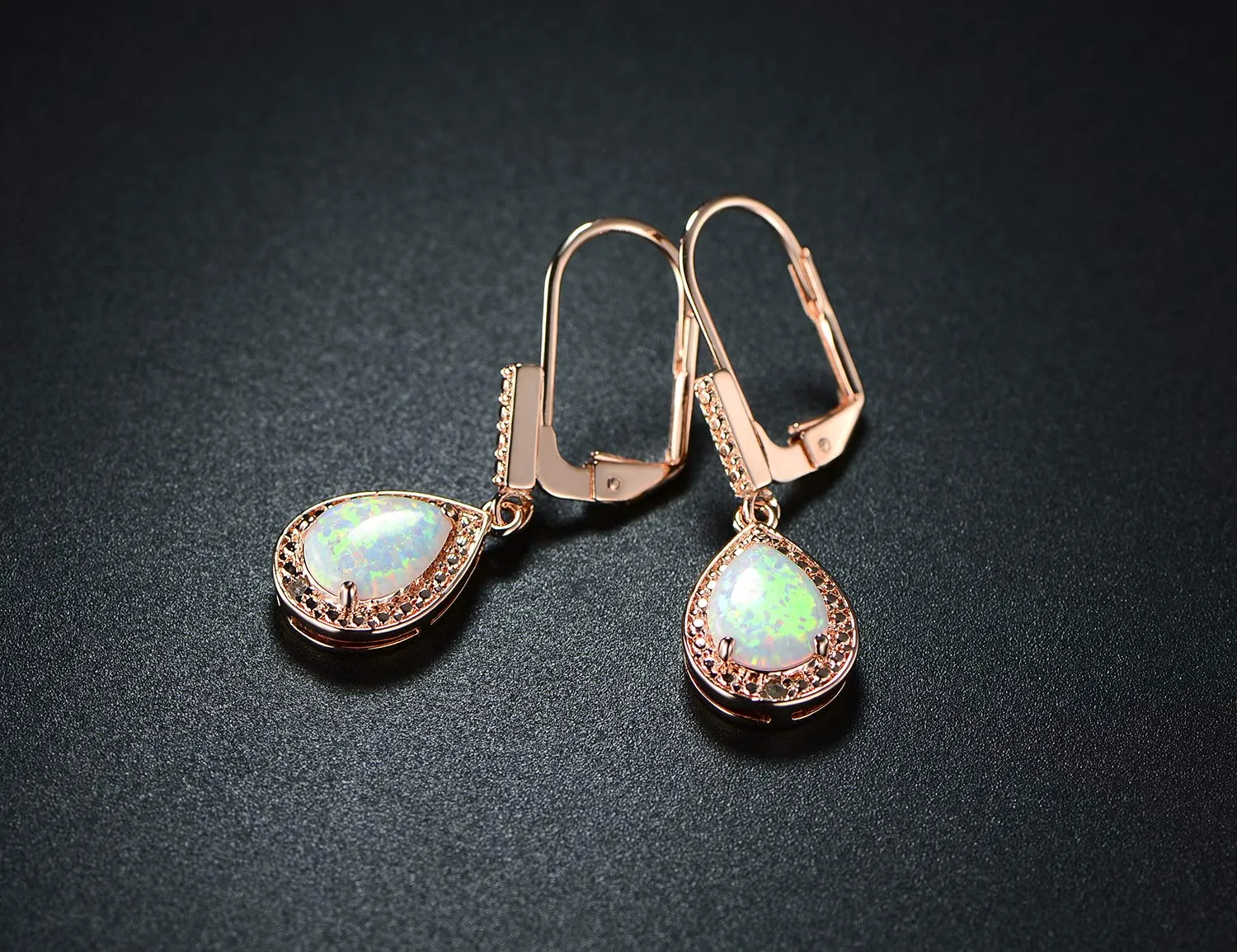 18K Gold Plated Opal Drop Earrings