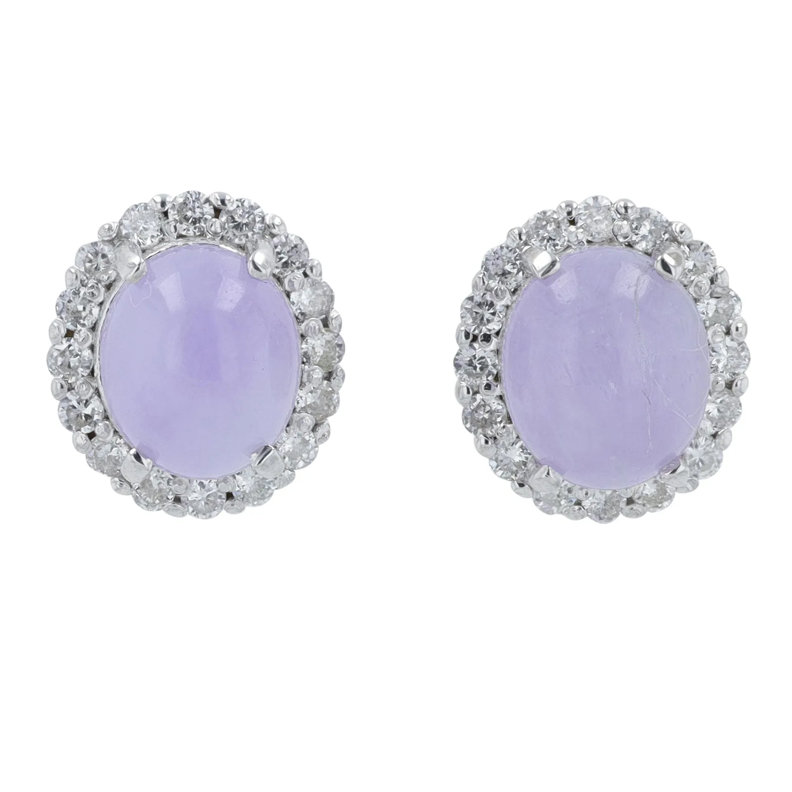 18K WG 3.49 CT Lavender Jade Earrings
