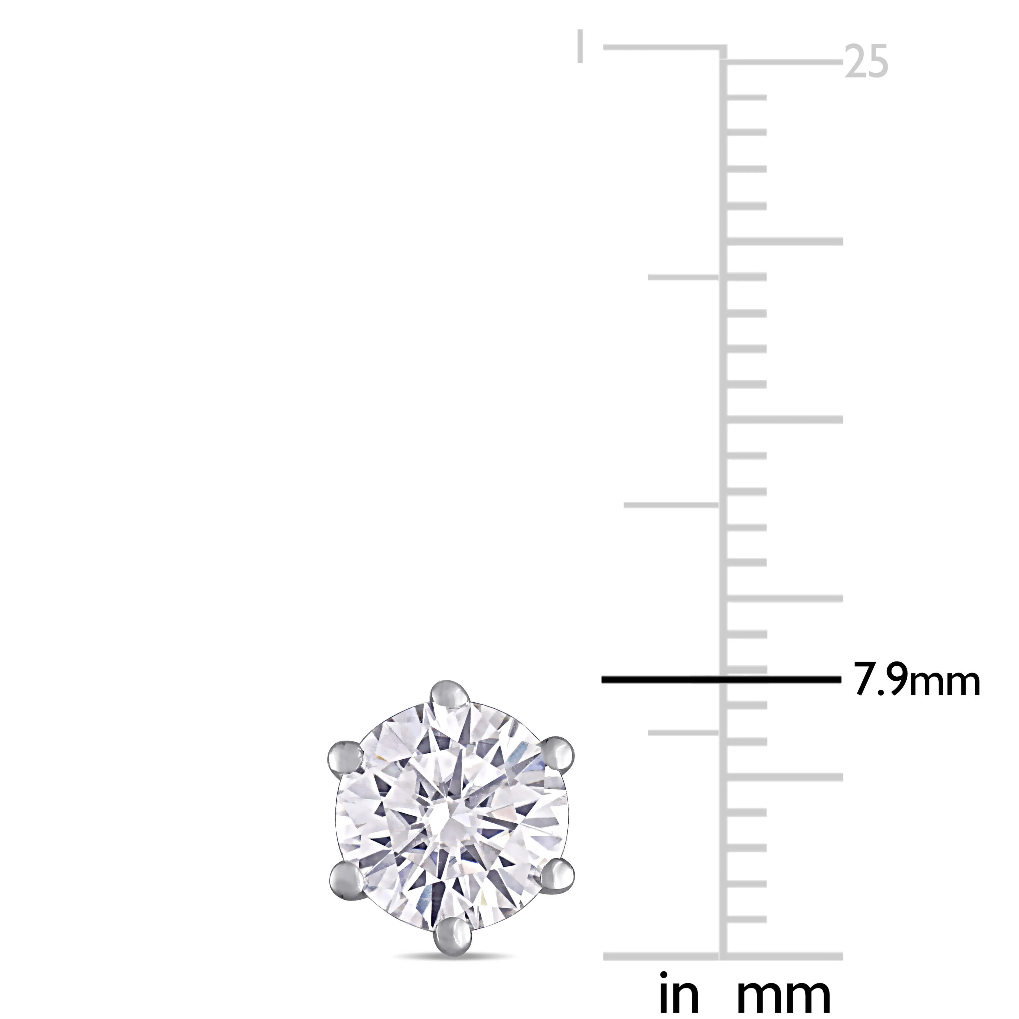 2 CT DEW Created Moissanite-White Fashion Post Earrings 14k White Gold