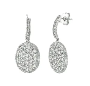 2.45 Carat Natural Diamond Oval Drop Earrings G SI 14K White Gold