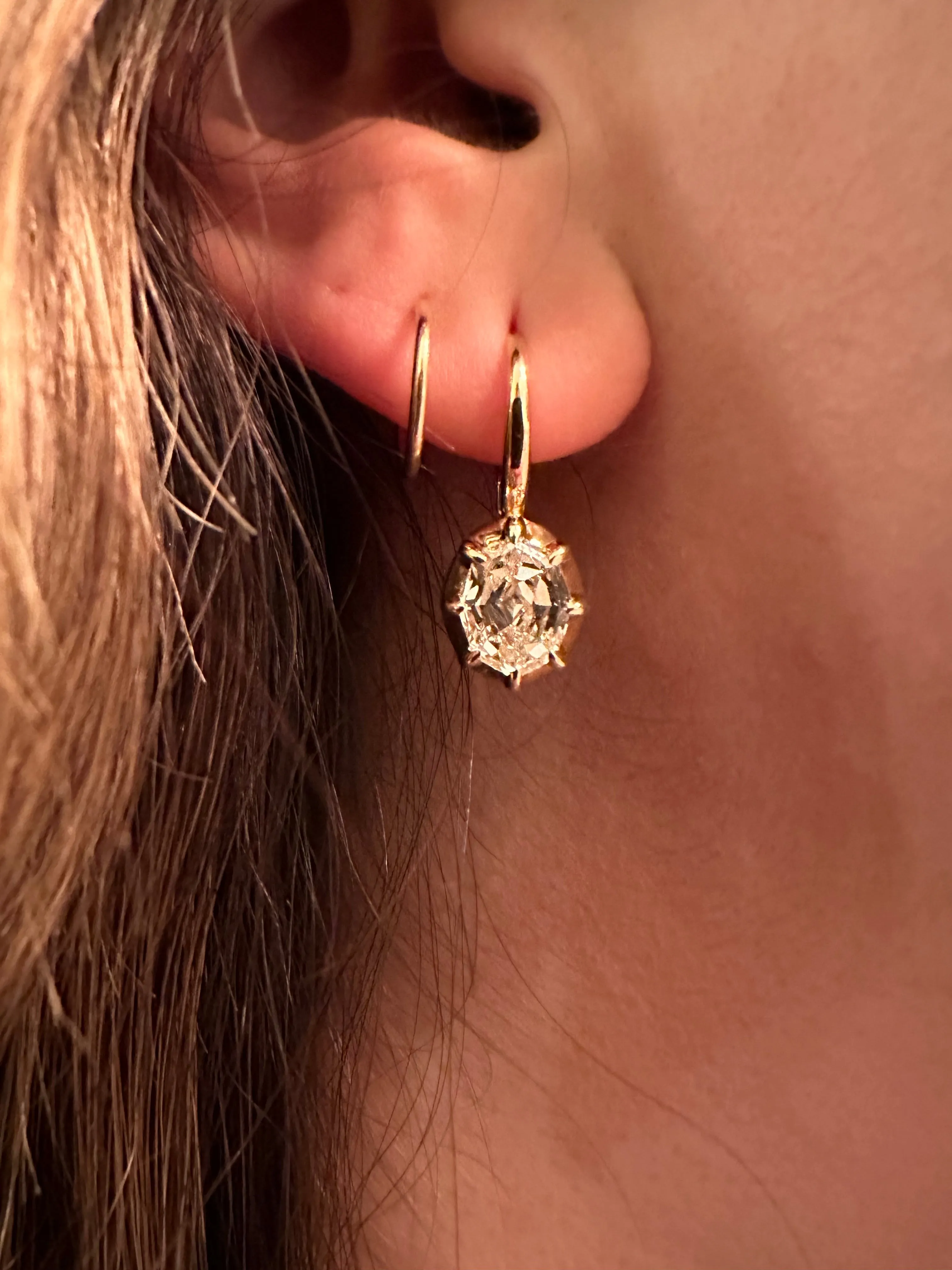 3.00 CARAT STEP CUT OVAL DANGLE EARRINGS