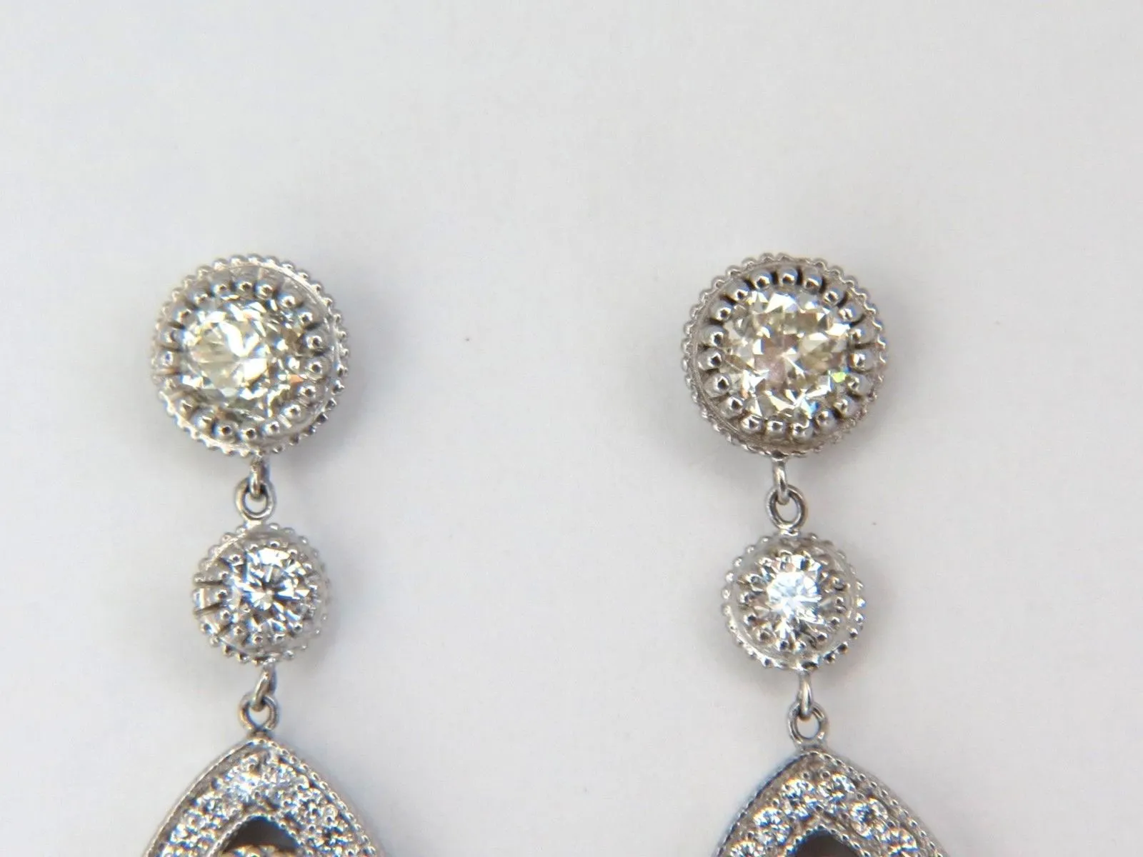 34.68ct Natural Pink Sapphire Diamonds Chandelier Earrings 18 Karat Dangle Lust