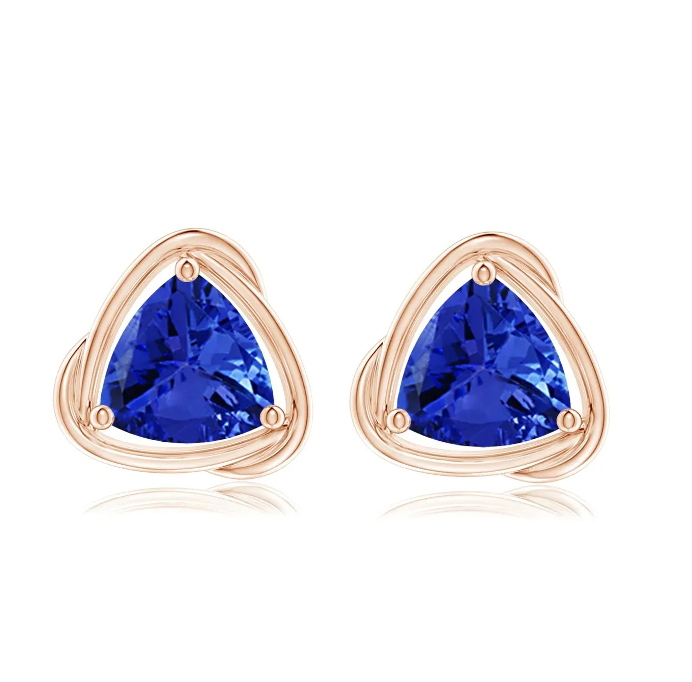 4 MM Trillion Blue Cz  925 Sterling Silver Women Charm Stud Earring