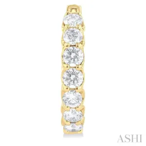 5 ctw Inside-Out Round Cut Diamond Hoop Earrings in 14K Yellow Gold