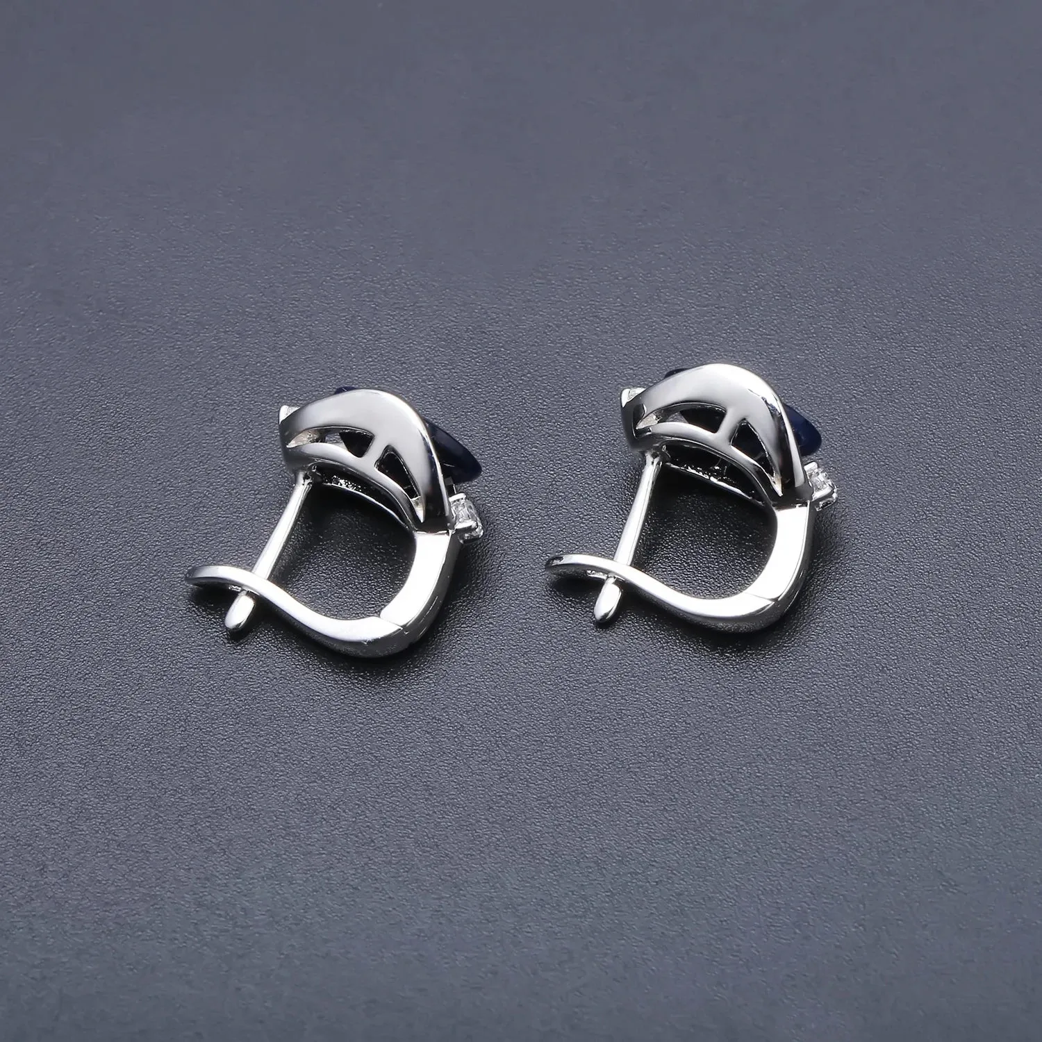 8x10mm Oval Natural Moss Agate Stud Earrings in 925 Sterling Silver – Dainty Gemstone Earrings
