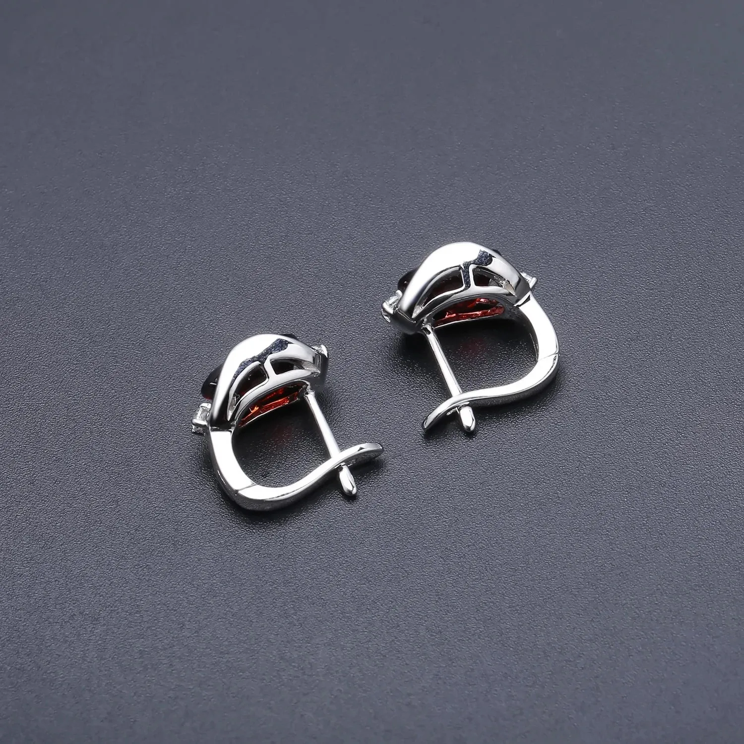 8x10mm Oval Natural Moss Agate Stud Earrings in 925 Sterling Silver – Dainty Gemstone Earrings