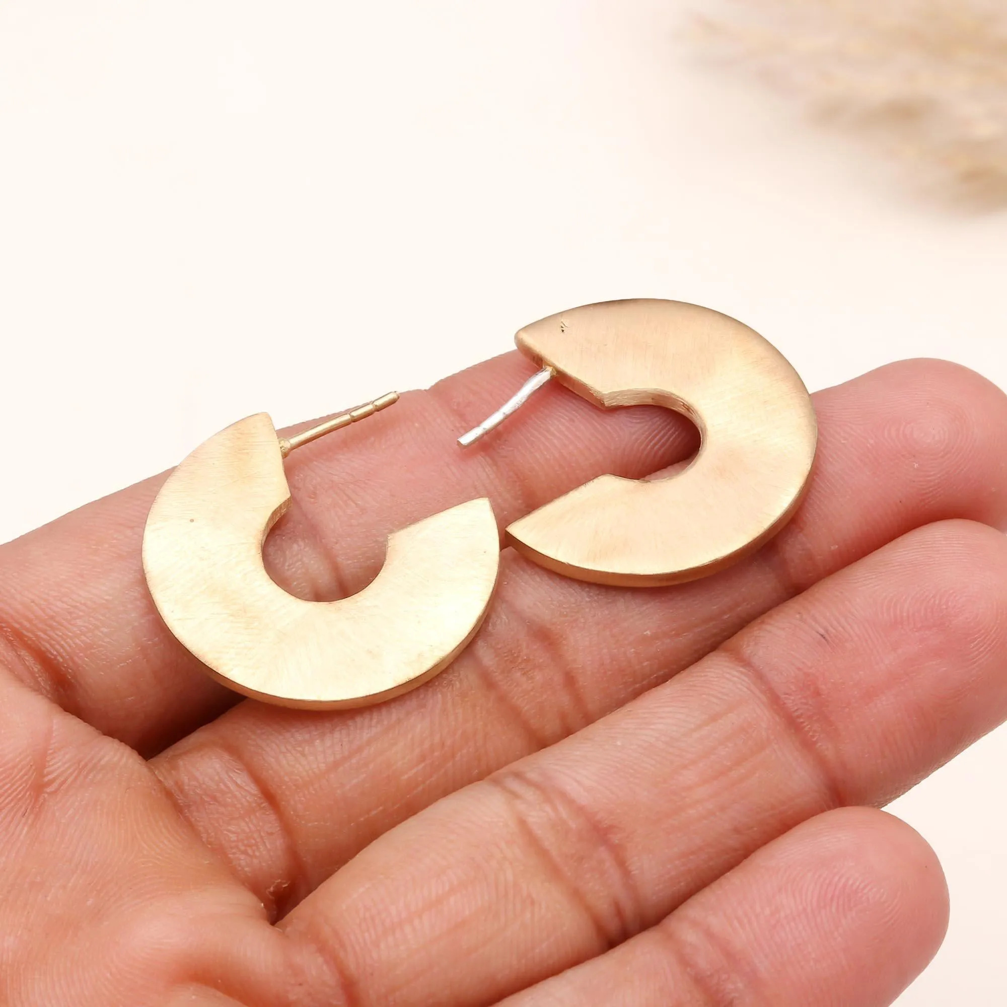 925 Sterling Silver Modern Cutout Hoop Earrings