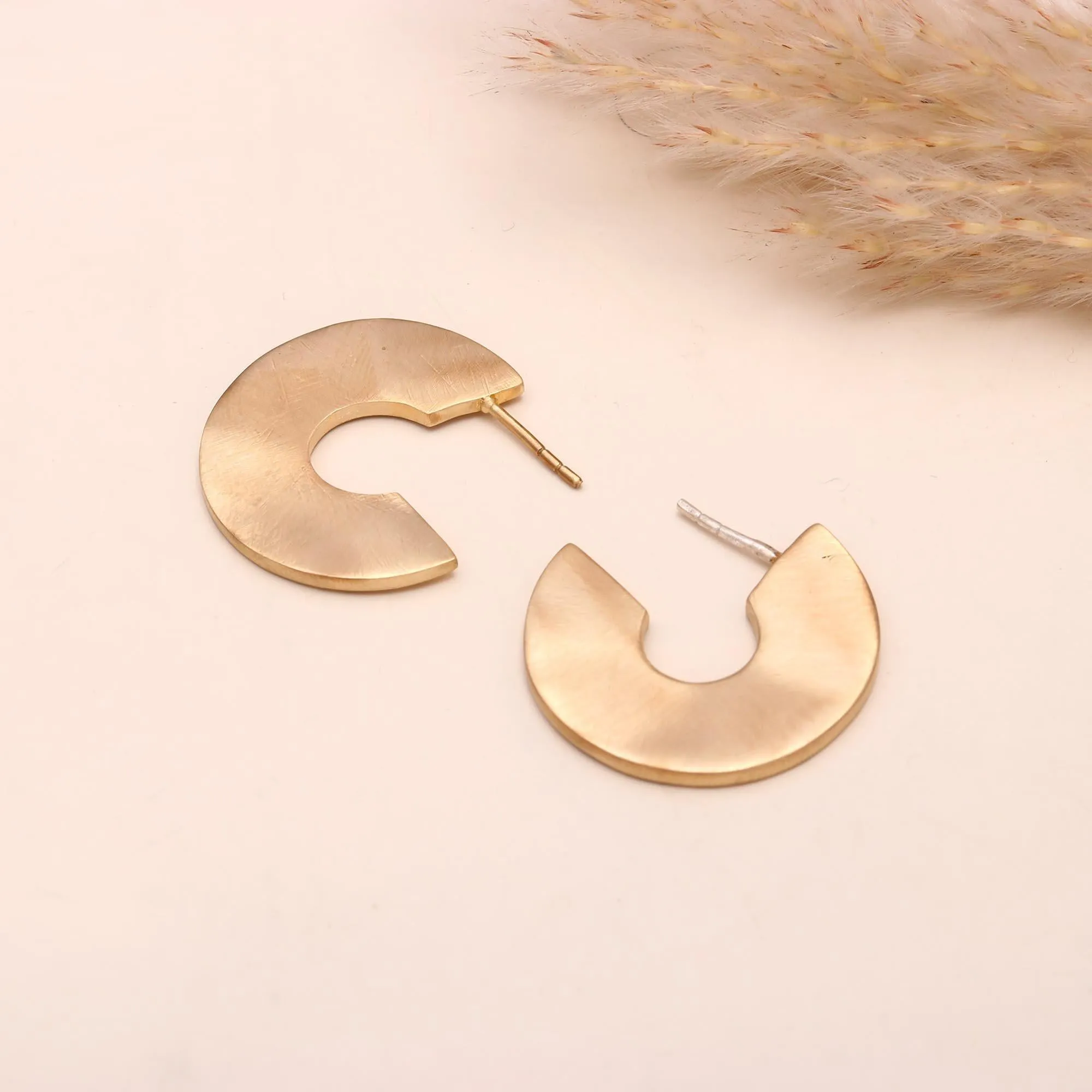 925 Sterling Silver Modern Cutout Hoop Earrings