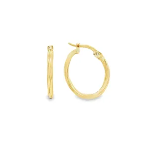 9ct Yellow Gold Round Hoop Earrings 15mm GEAR366