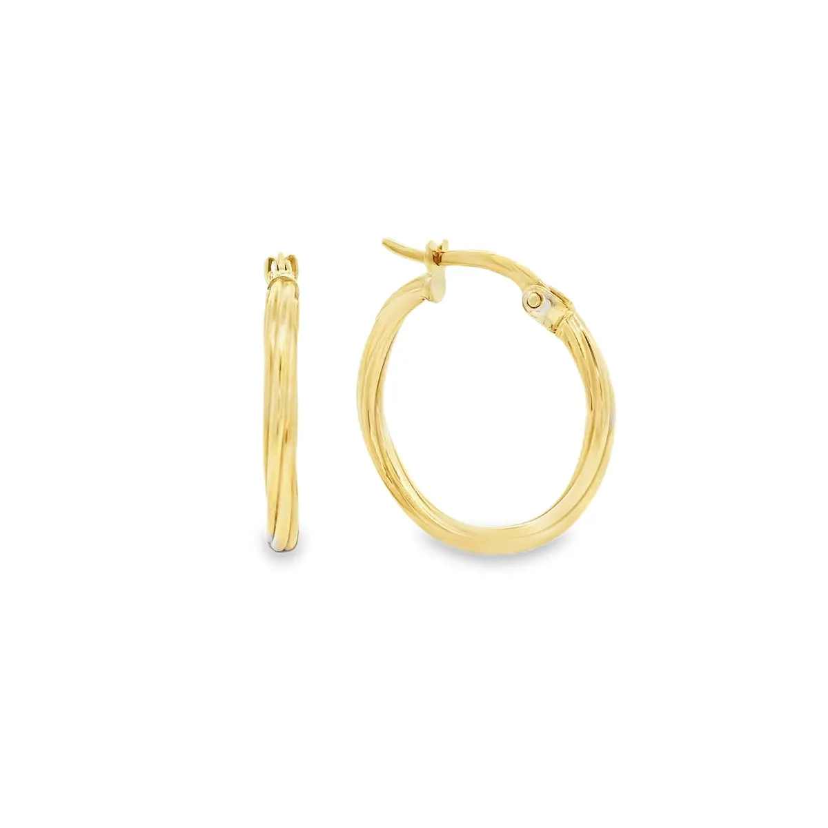 9ct Yellow Gold Round Hoop Earrings 15mm GEAR366