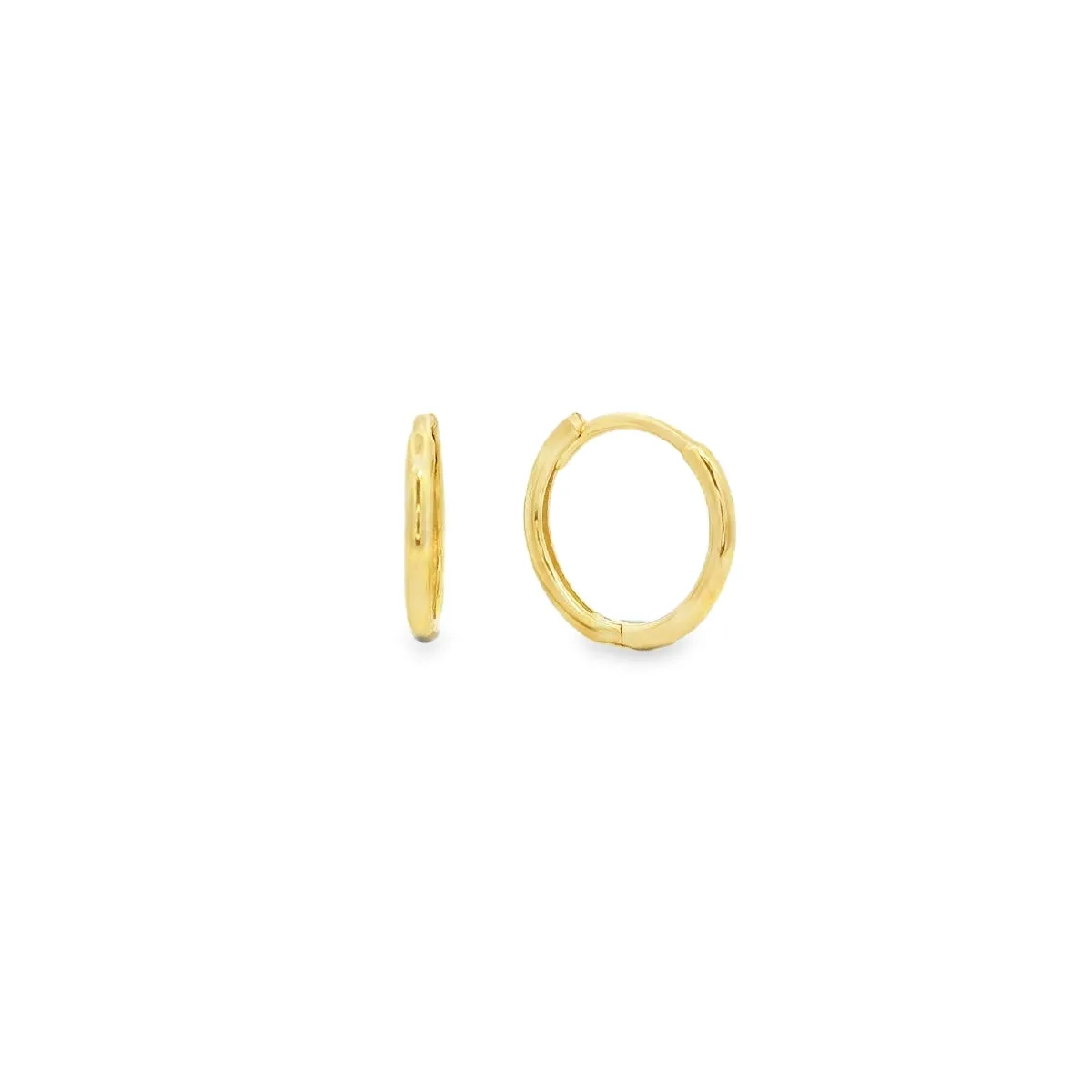 9ct Yellow Gold Round Sleeper Hoop Earrings 9mm GEAR335