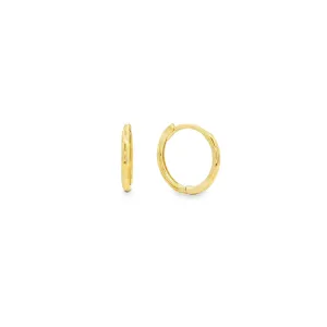 9ct Yellow Gold Round Sleeper Hoop Earrings 9mm GEAR335