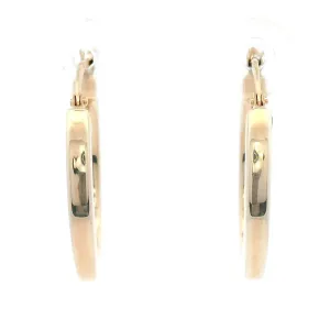 9ct YG Hollow Hoop Earrings 17x13mm