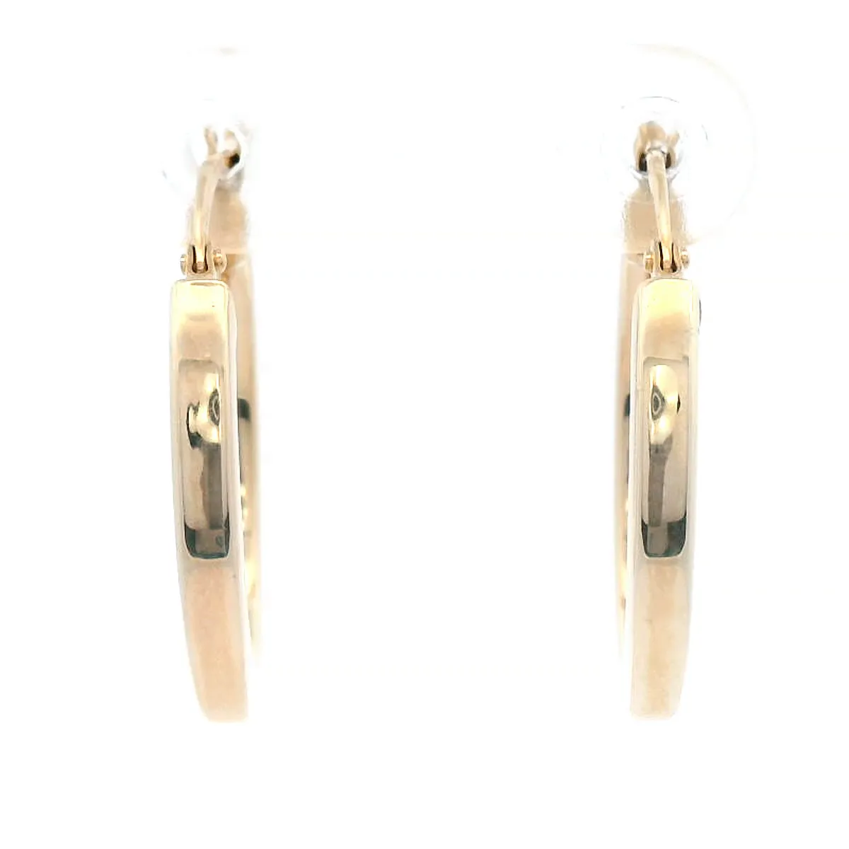 9ct YG Hollow Hoop Earrings 17x13mm