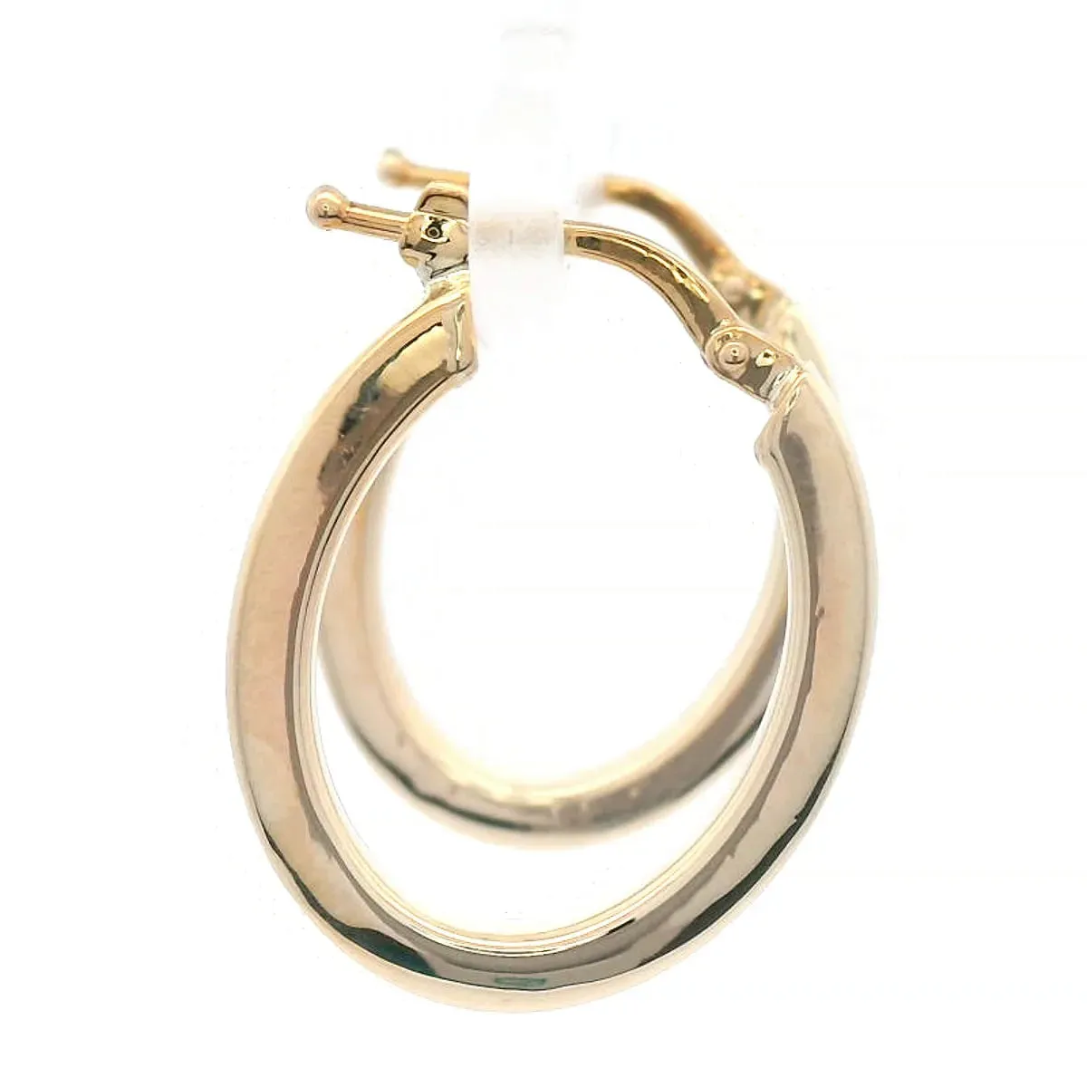 9ct YG Hollow Hoop Earrings 17x13mm