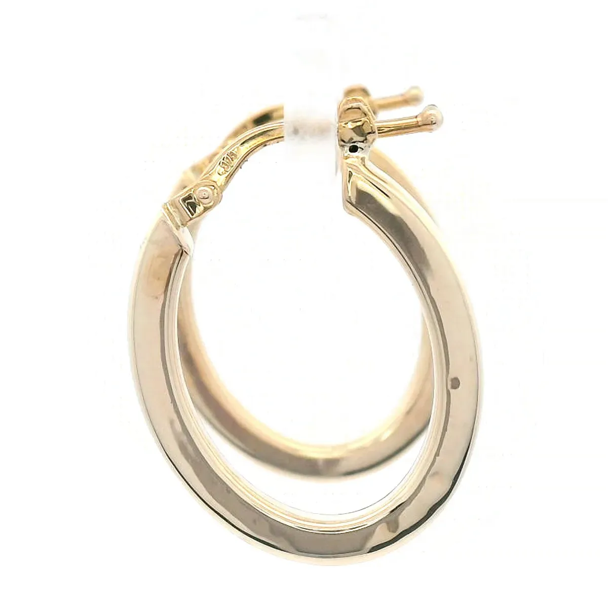 9ct YG Hollow Hoop Earrings 17x13mm