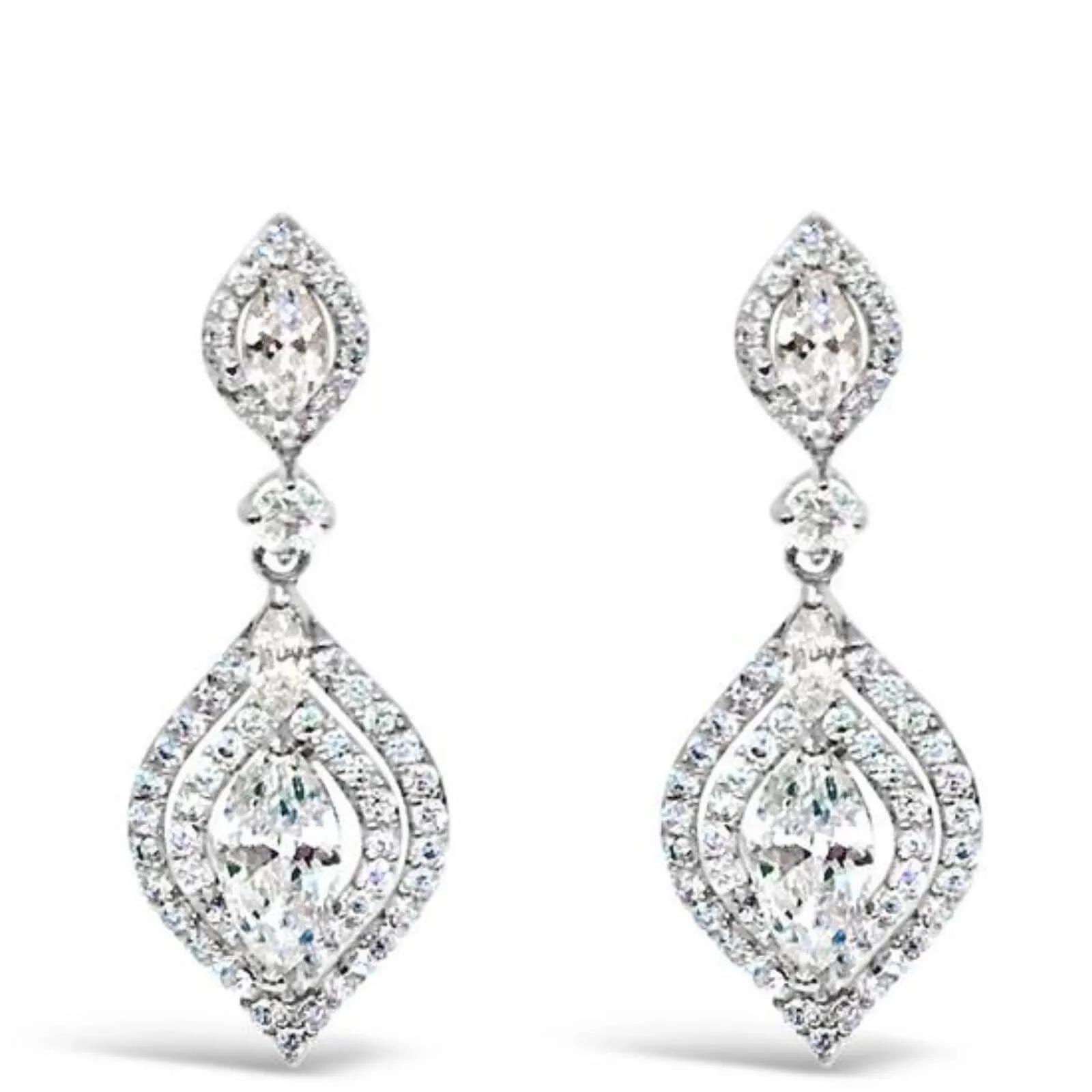 Absolute Silver Oval Drop Earrings