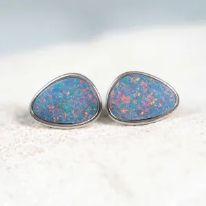 'Adyiah' Doublet Opal Earrings Silver